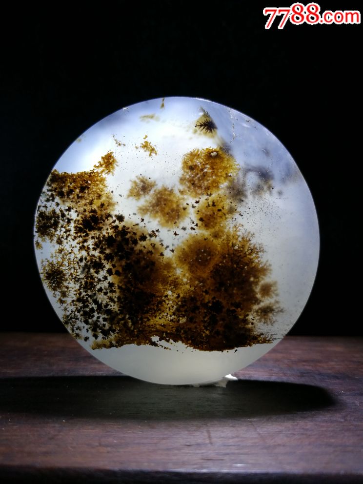 马达加斯加海洋玉髓天然花草图案挂件