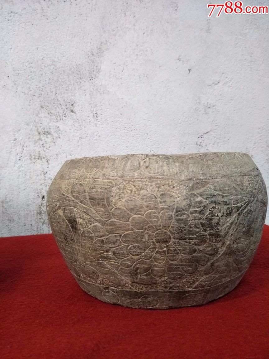 清代青石成对石鼓(1113)