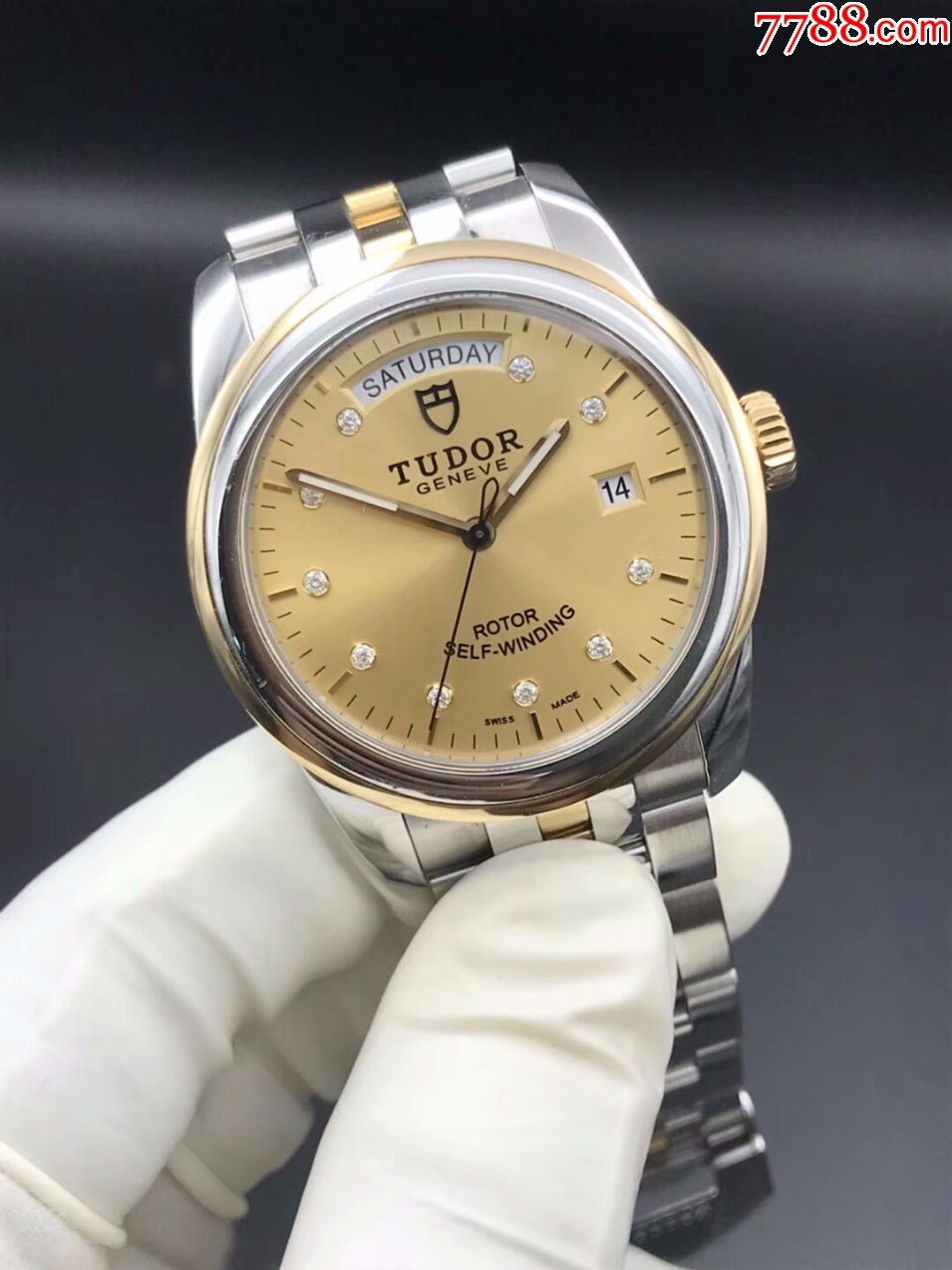 帝舵骏珏56003-68063金盘提花男表