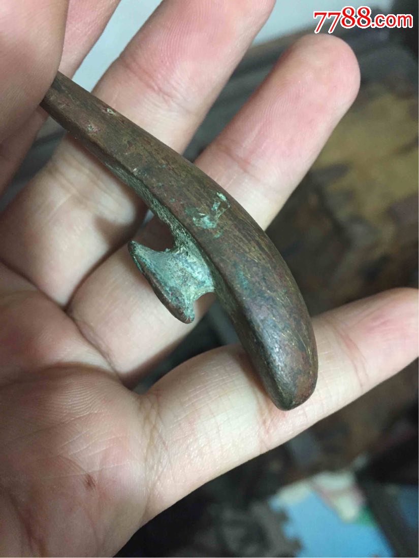 出土镀金青铜带钩一个