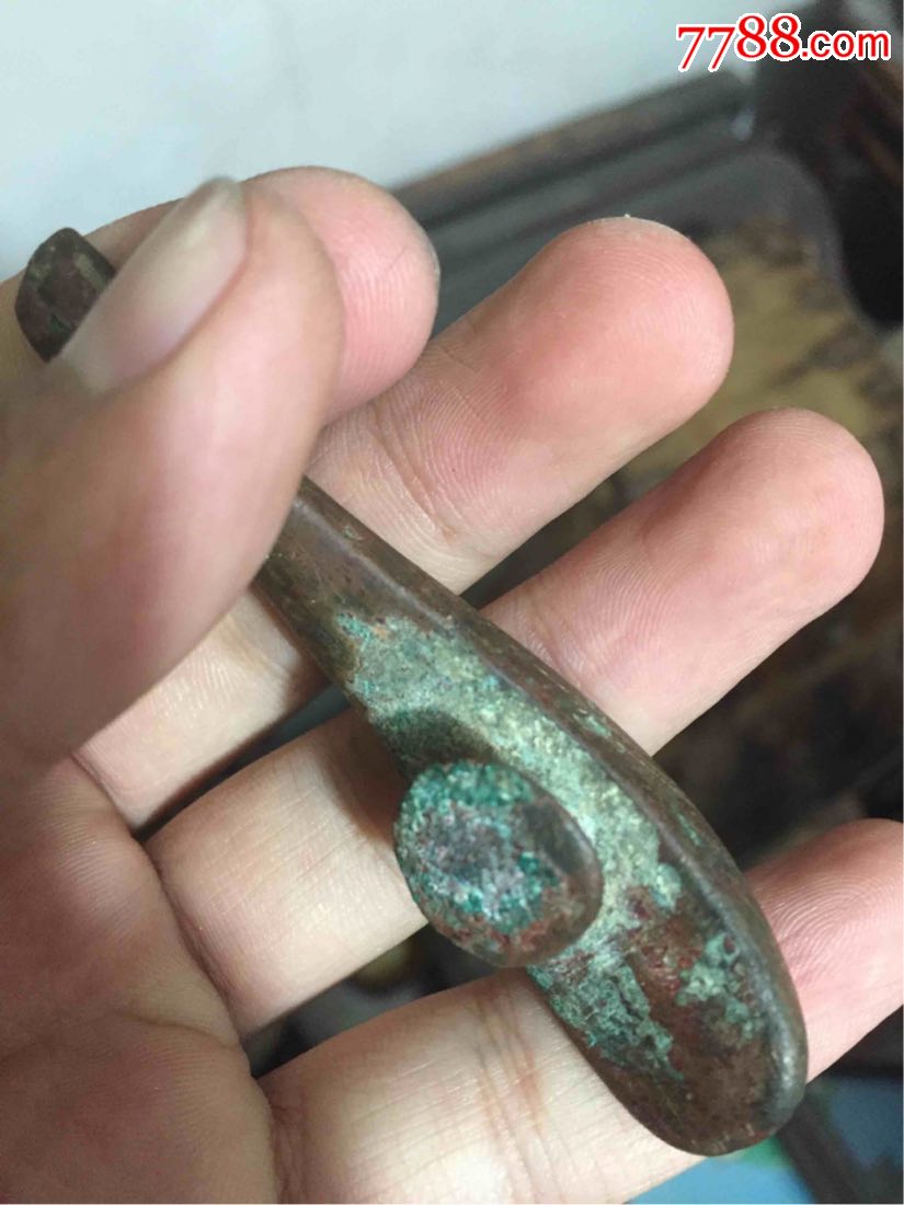 出土镀金青铜带钩一个