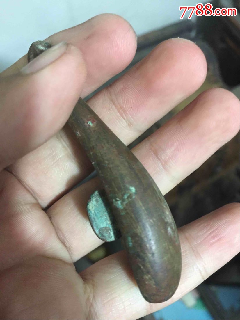 出土镀金青铜带钩一个