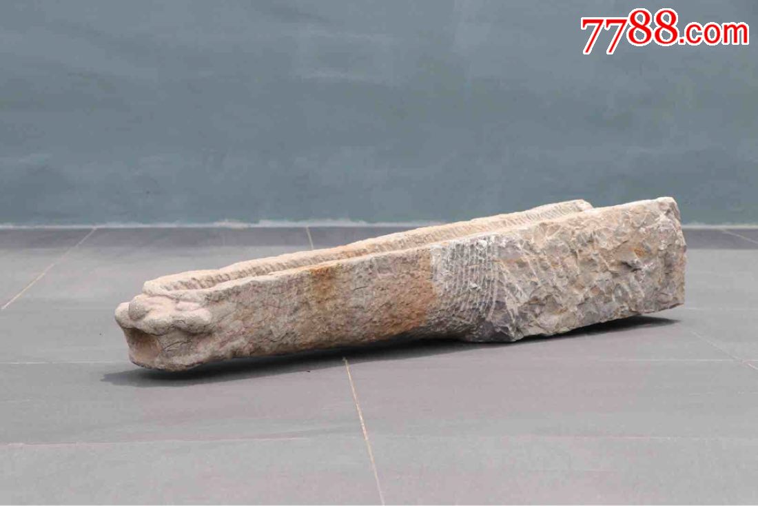 明代{出水龙头}长110,宽23龙头,原古代庭院用于排水青石全品,包