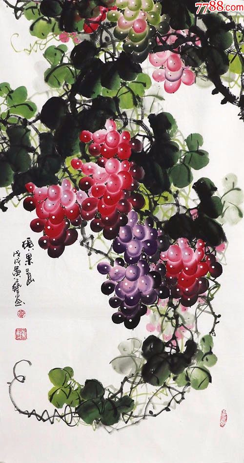 黄艺·三尺竖幅葡萄02