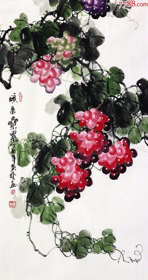 黄艺·三尺竖幅葡萄08