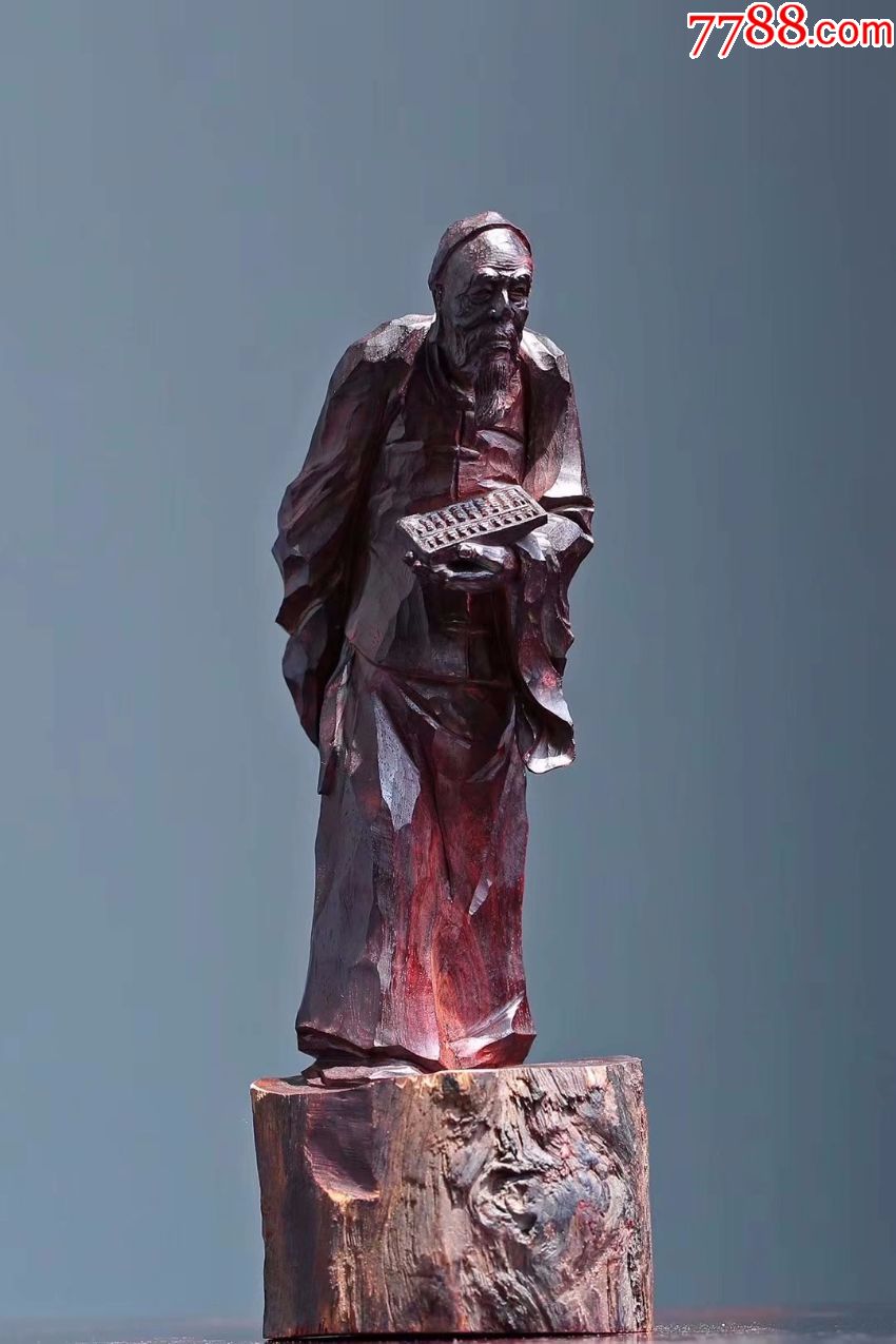 小叶紫檀教书匠人,纯手工精雕刻;刘远田清刀工艺_木佛像/人像_刘远田