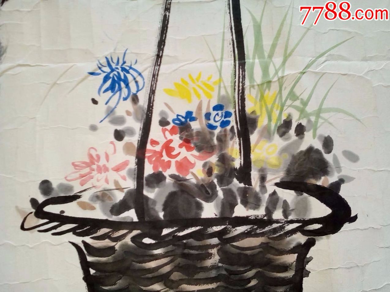 四尺斗方精品花鸟画国画动物宠物狗,小品画写意画原创作品包邮