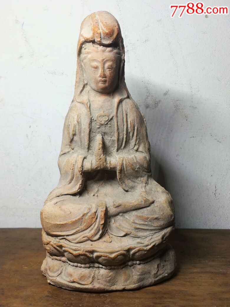 清代泥塑观音菩萨-佛像/造像-7788佛像