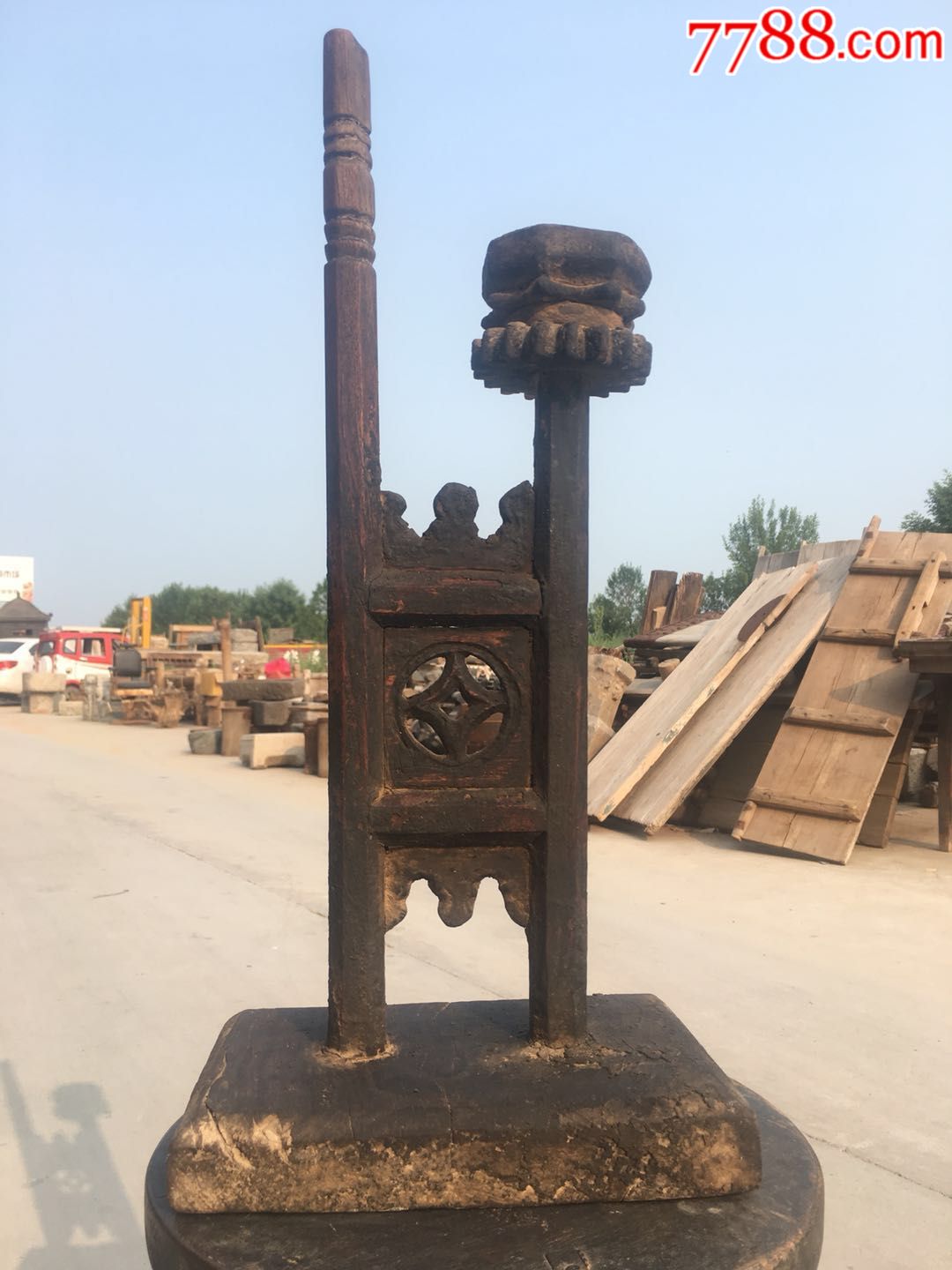 清代河南静门寺楠木禅灯全品包老