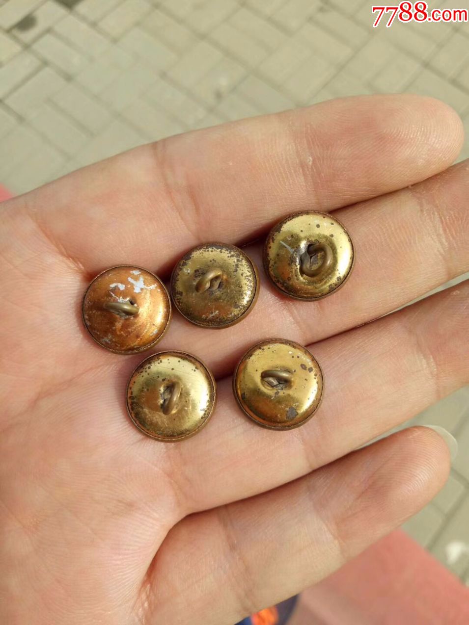 清末民国五福捧寿鎏金扣子一套