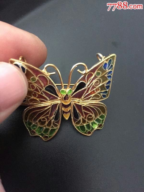 银质脱胎掐丝珐琅蝴蝶