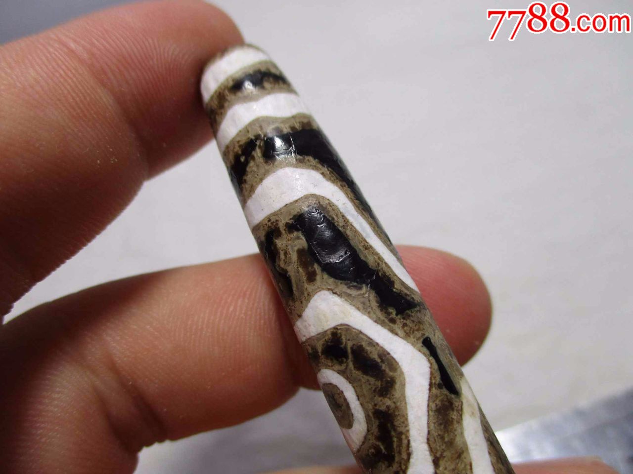 农村收到老灰皮天珠自然油润