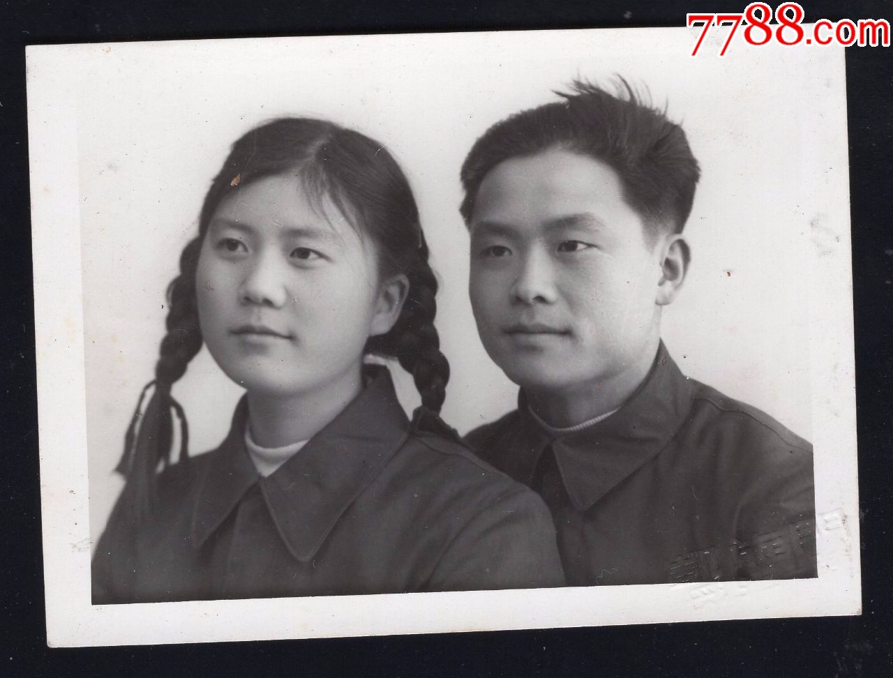 1955年代夫妻老照片1张尺寸约588厘米