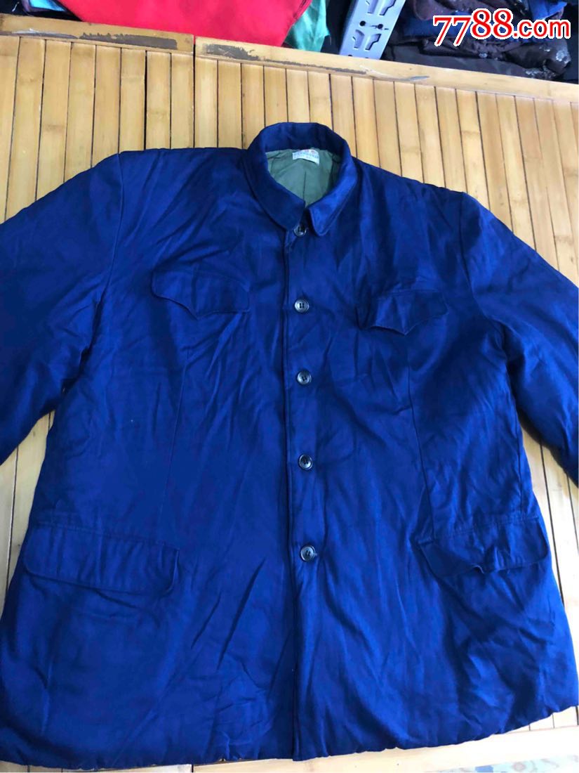 老式兰棉布中山装棉袄