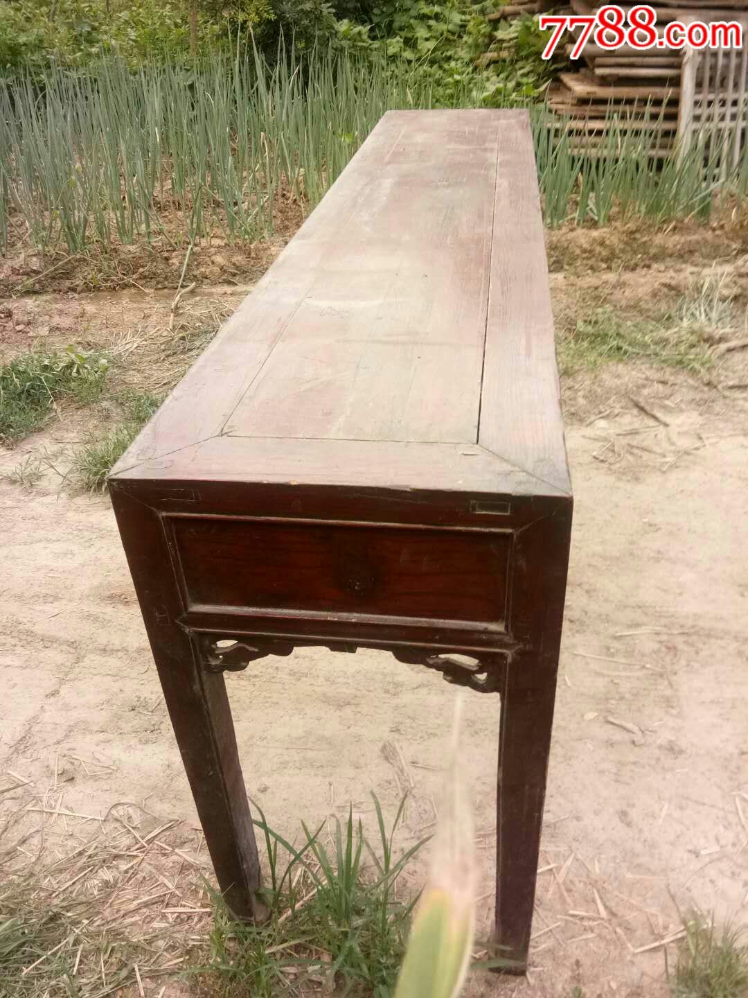 清代老榆木条案完整无修,品相一流