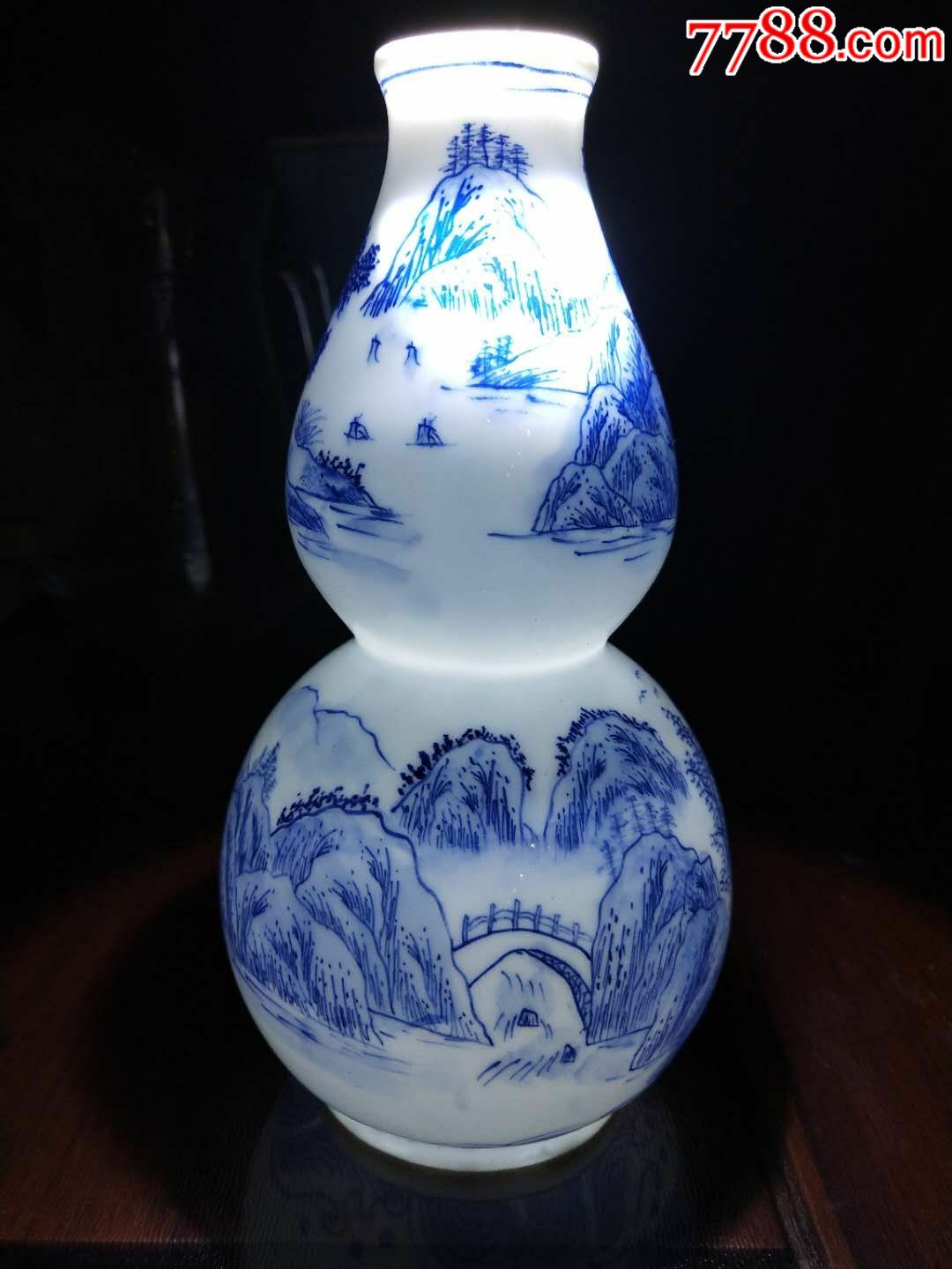 高白泥薄胎手绘青花葫芦花瓶-价格:120000元-se60875405-青花瓷-零售