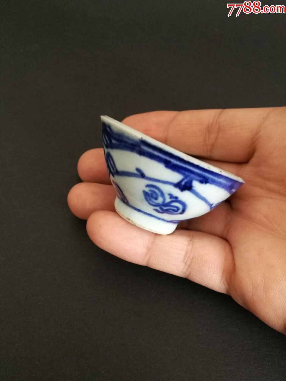 清代青花小酒杯