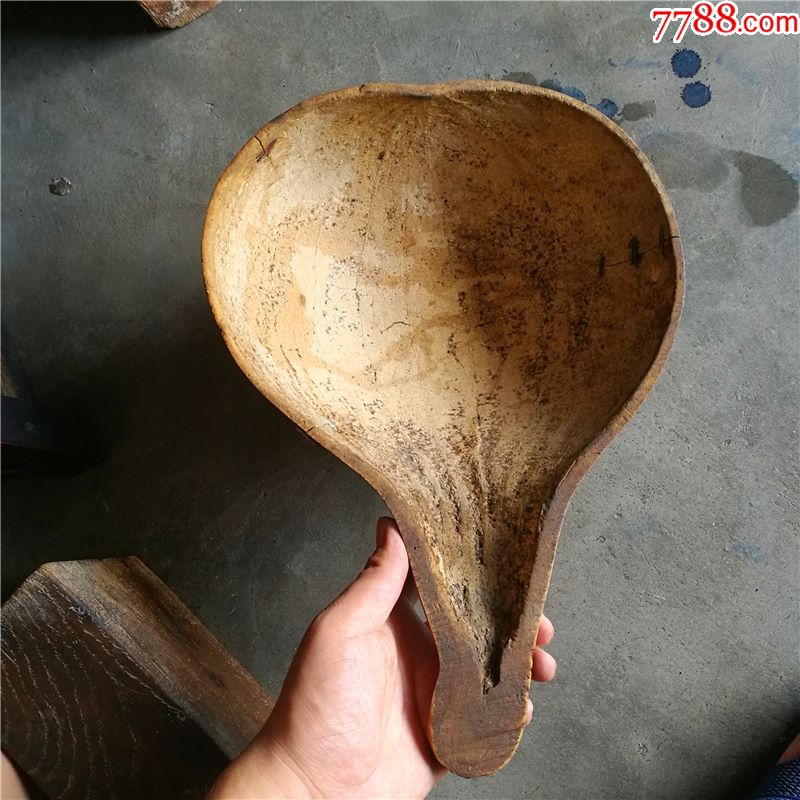 老包浆老一辈人用来舀水挖面的水瓢面瓢葫芦瓢怀旧民俗收藏老锔子
