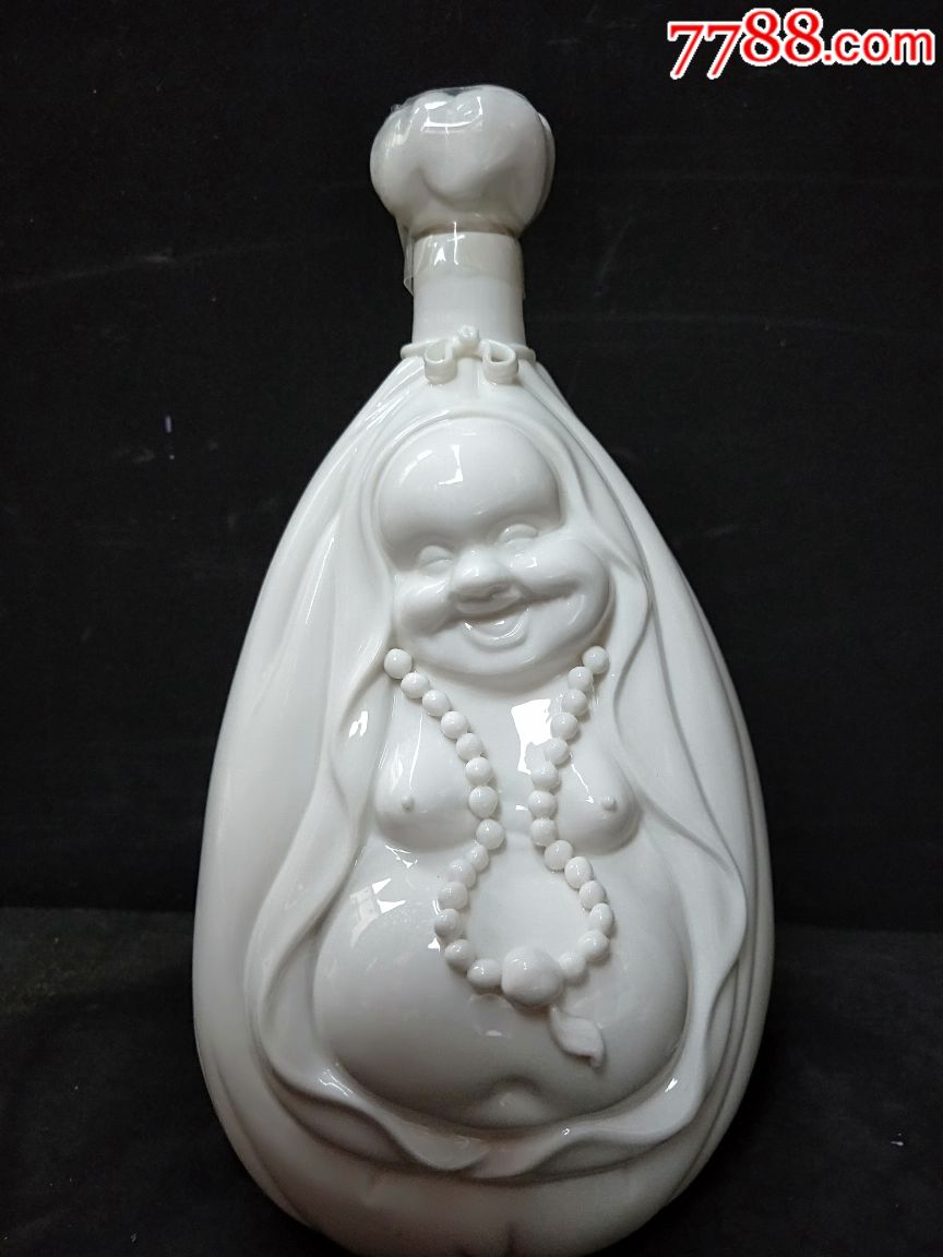 酒瓶收藏酒文化藏品茅台镇开心佛酒瓷瓶材质_酒瓶_图片收藏_回收价格