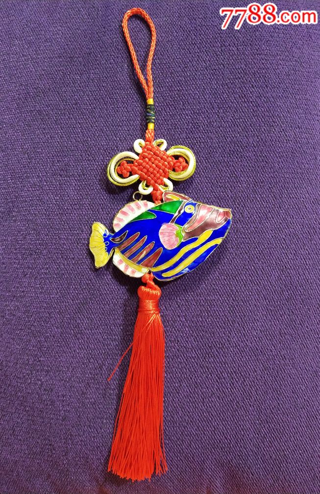 铜胎掐丝珐琅彩鱼挂件