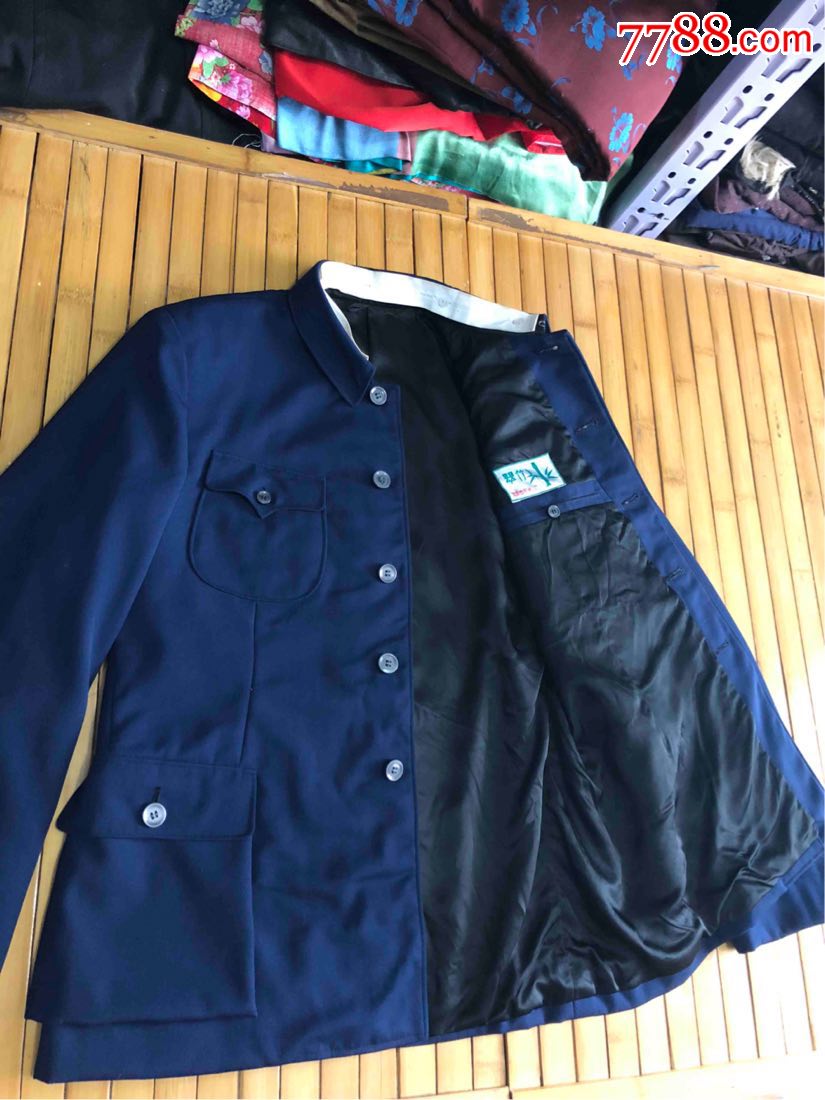 纯毛华达呢中山装翠竹牌