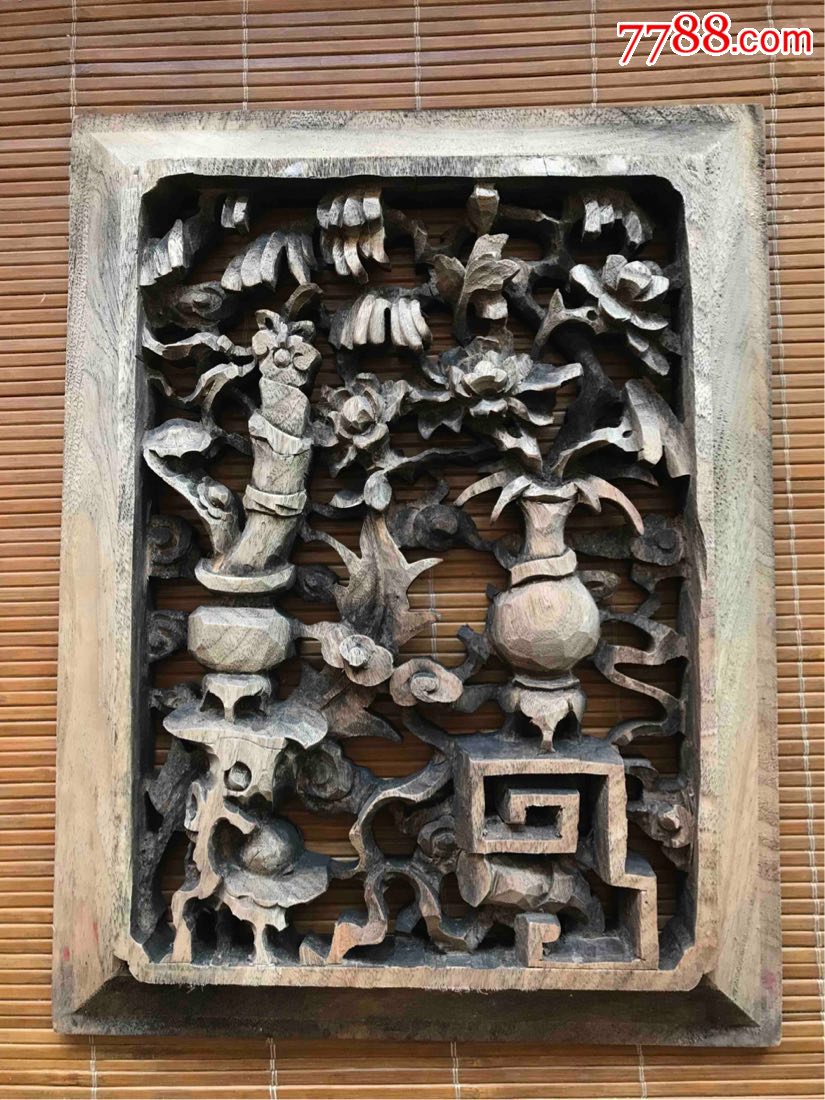 花鸟一套雕版雕板/木刻/木雕艺术品/木雕版/花板/画板/刻板/木板雕 