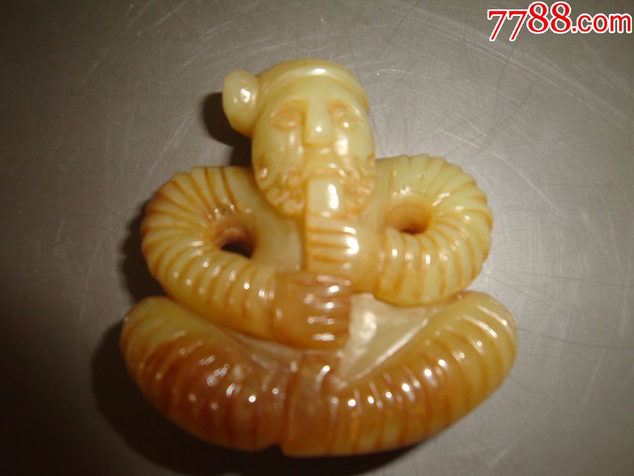 和田玉小胡人挂件