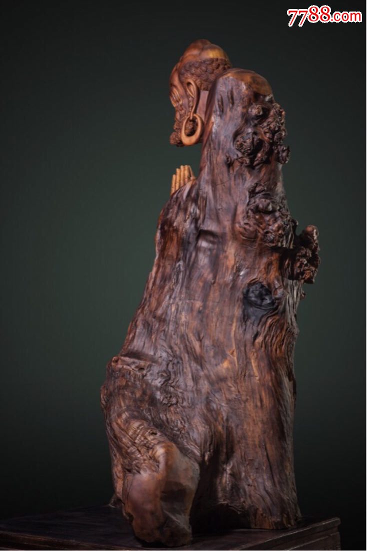 根雕木雕金丝楠木整体实木工艺品艺术品摆件佛教禅宗达摩祖师