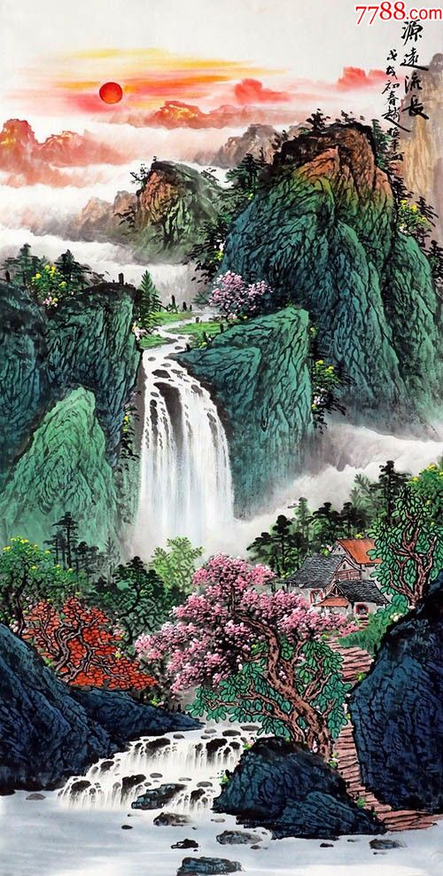 国画原作-山水国画原作 属性: 青绿山水原画,,2010-2019年,,其他尺寸