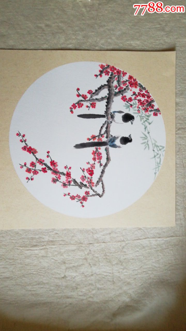 生宣卡纸花鸟未落款