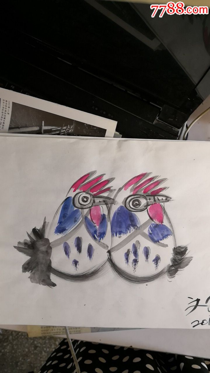 突然灵光一现照葫芦画瓢自己画的鸡二张