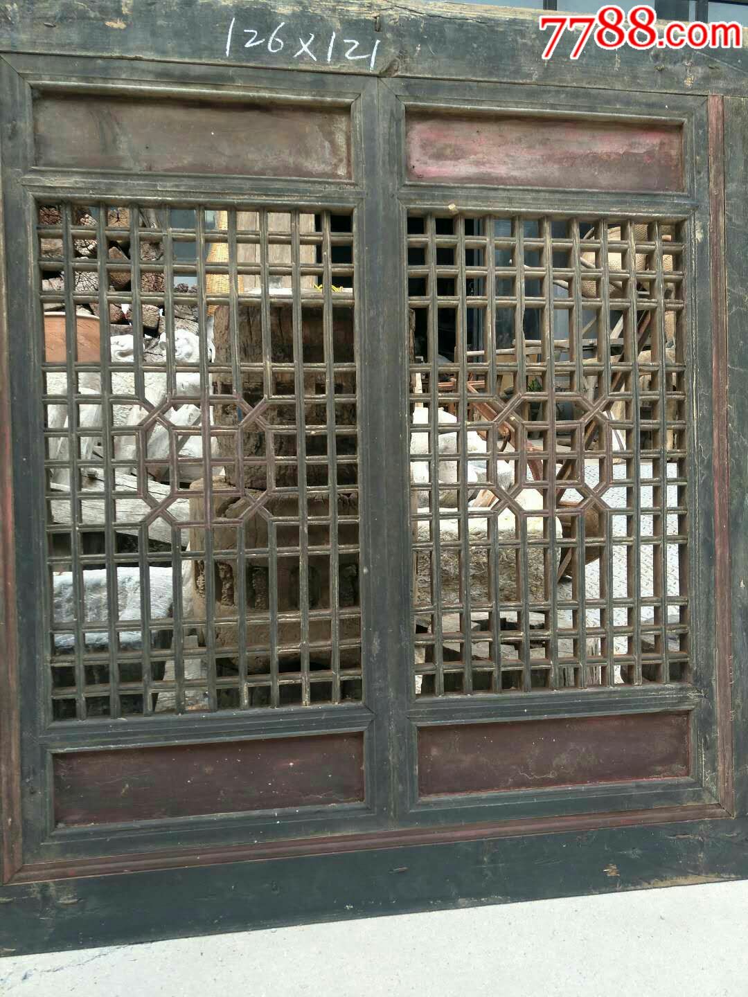 一对清朝老窗户包老完整无残品相好榆木古建装饰装修使用
