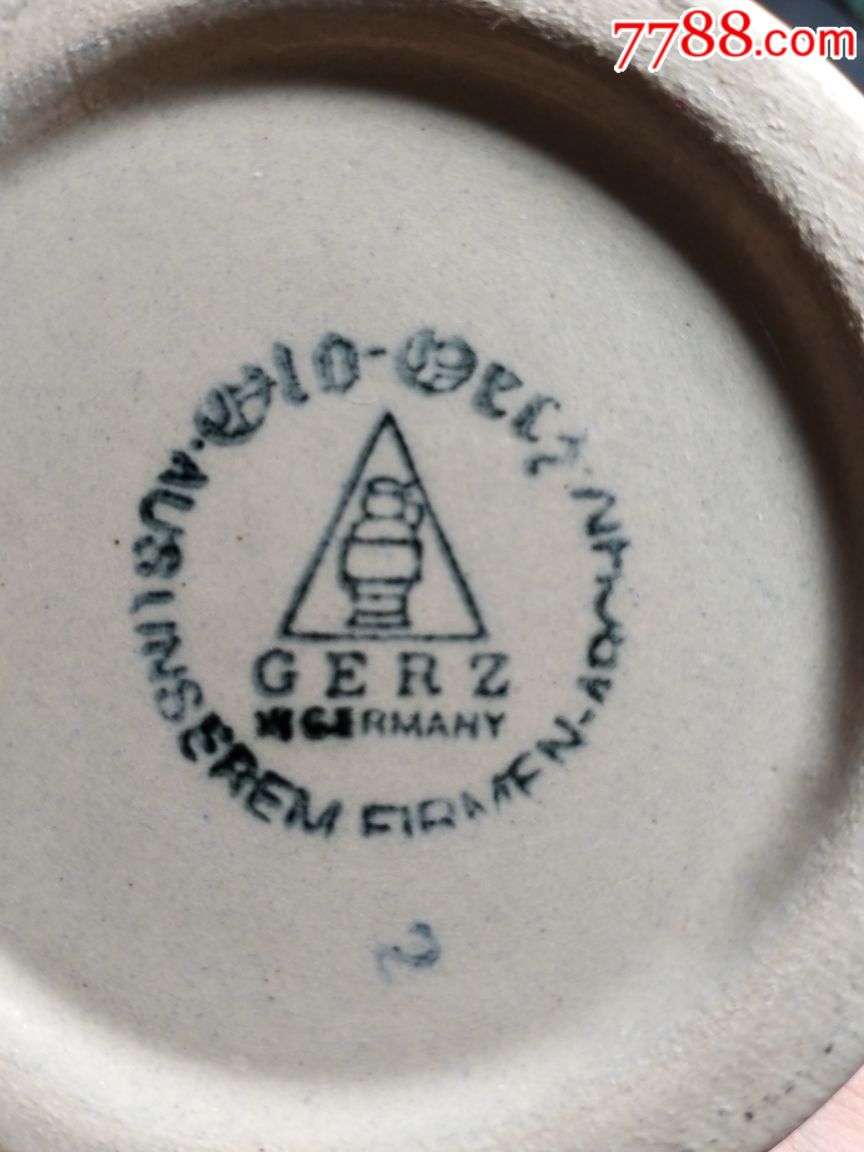 德国啤酒杯,锡盖,杯身是瓷器,底部有英文德国字样