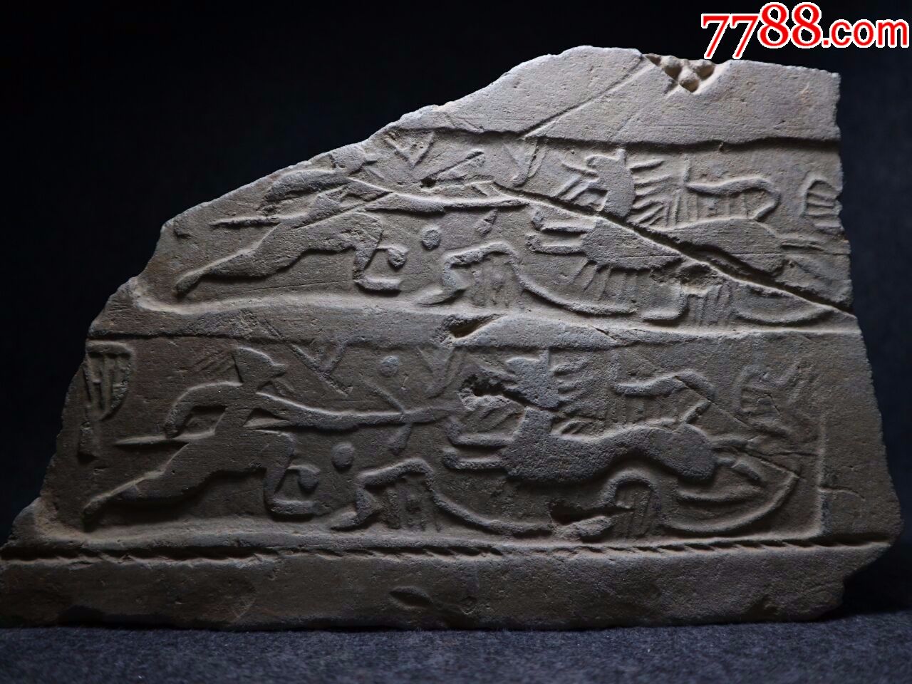 汉代画像砖----刺虎老砖石汉砖