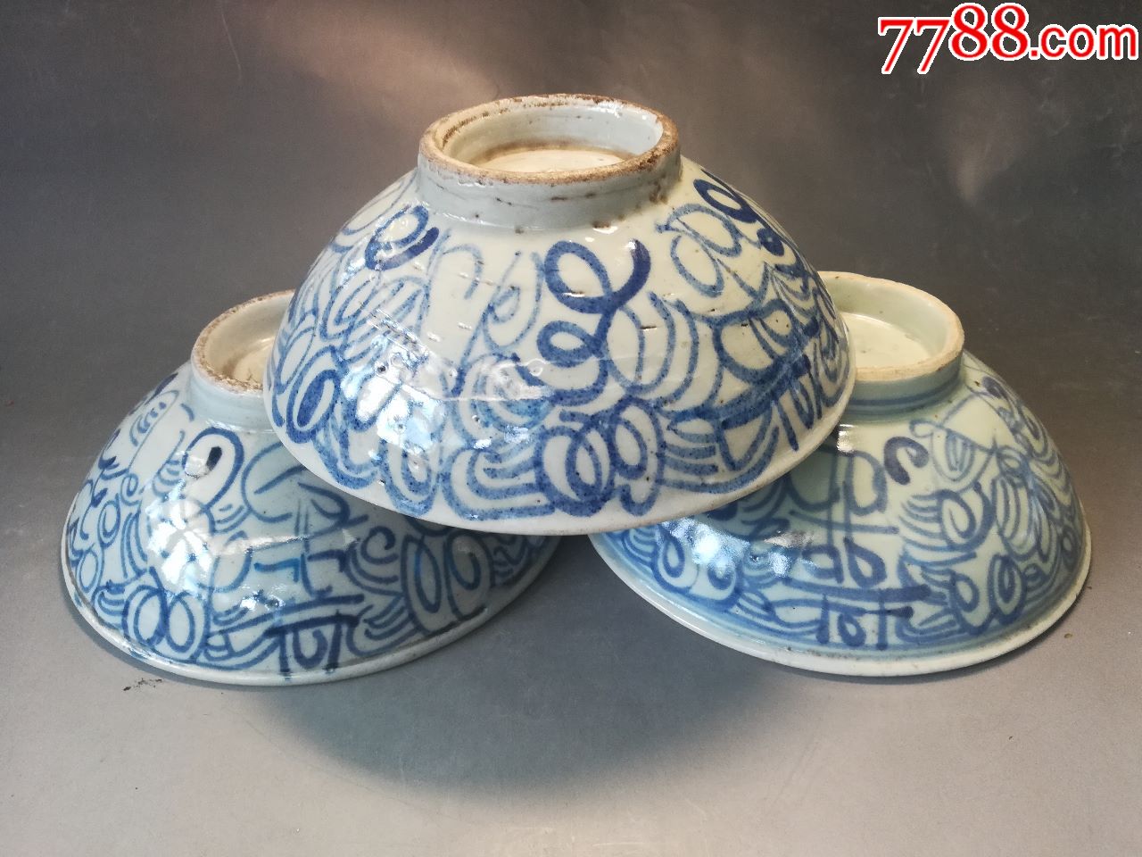 青花喜字碗60个