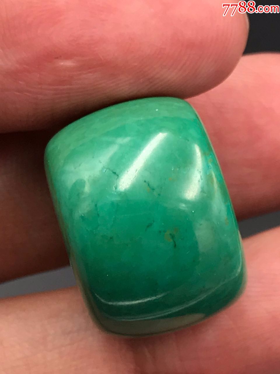 22毫米天然原矿三无绿松石精品墩子配金刚完美品假一赔万