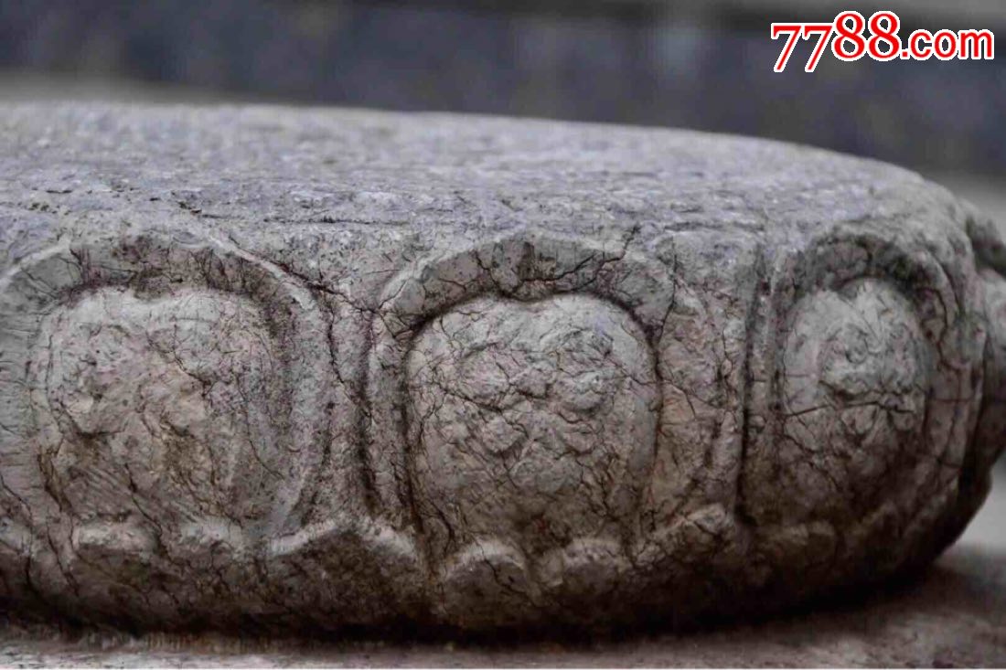 莲花座础宋代青石造型独特少见上呈莲瓣作仰莲式清