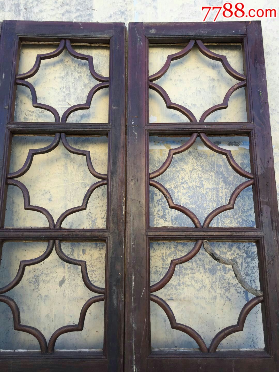 民国杉木海棠花隔扇8片一套,老包浆,全品无修.
