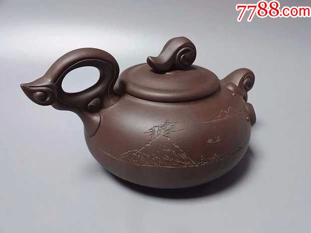 早期云石刻绘紫砂迎接未来壶全新全品