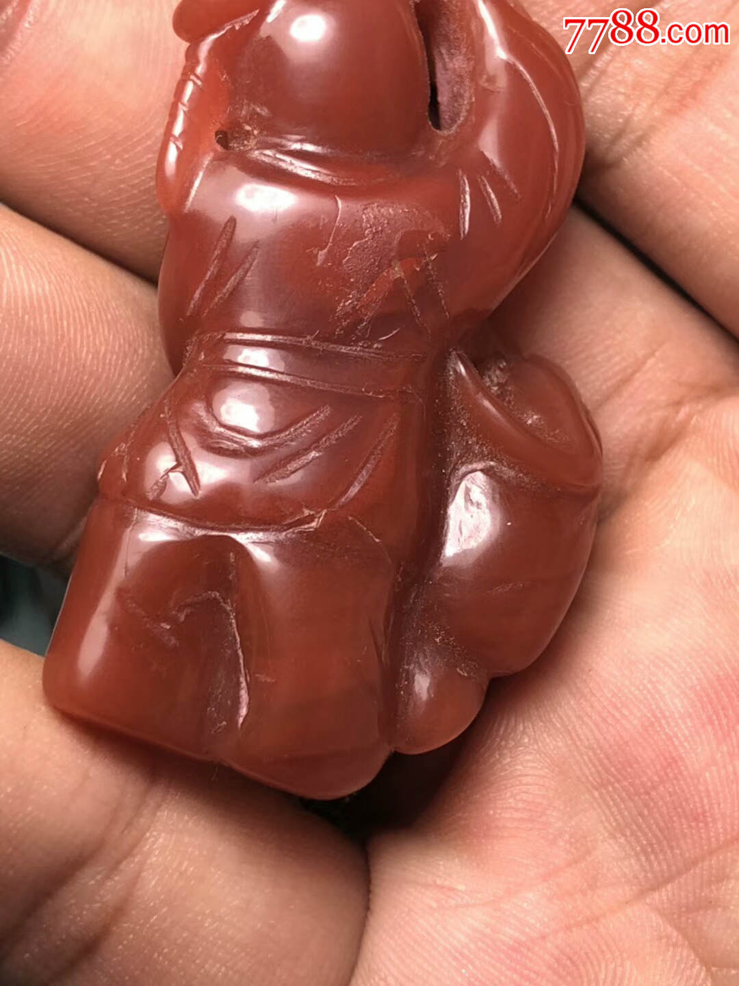 清代老玛瑙人物雕件