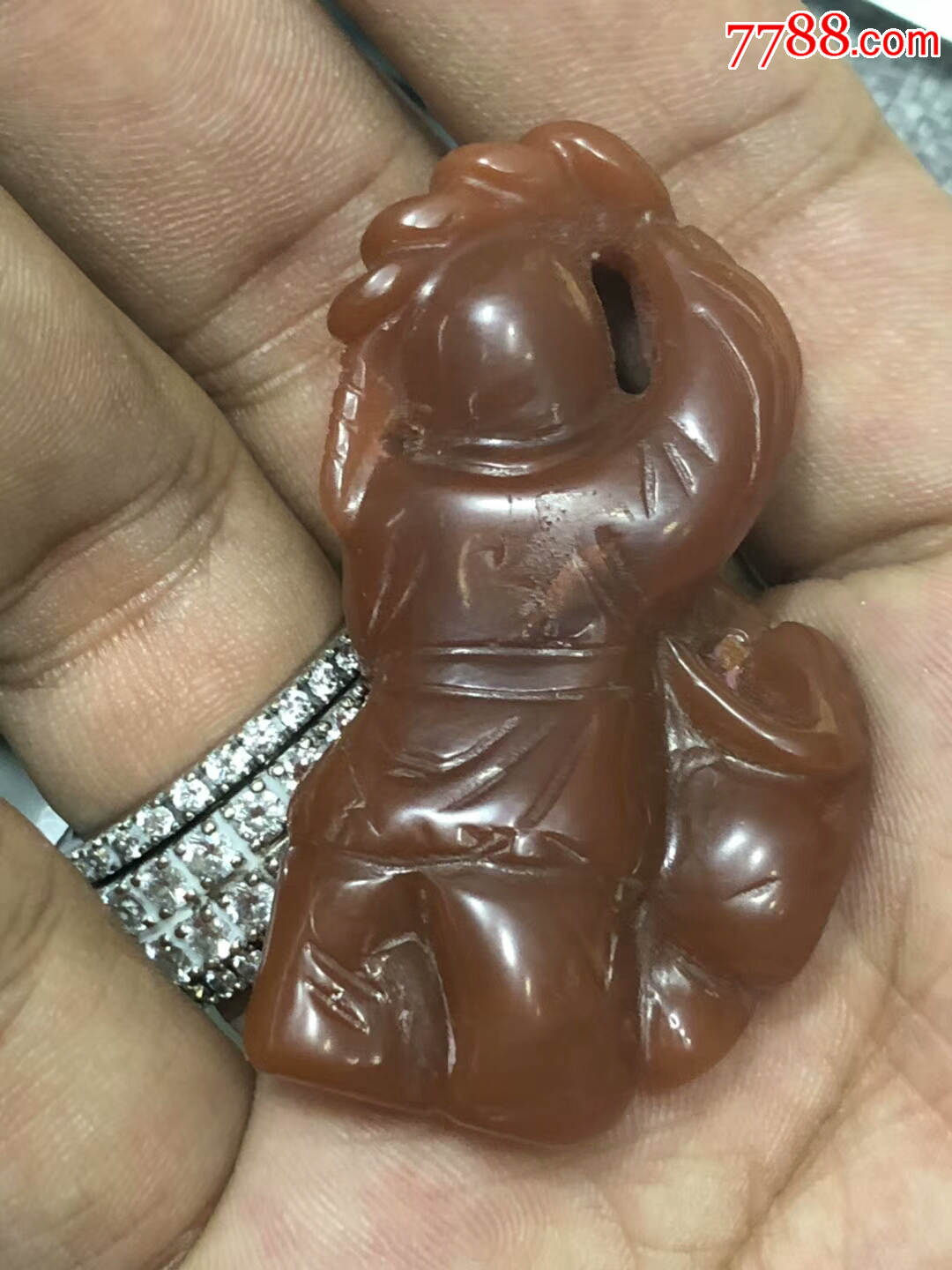 清代老玛瑙人物雕件