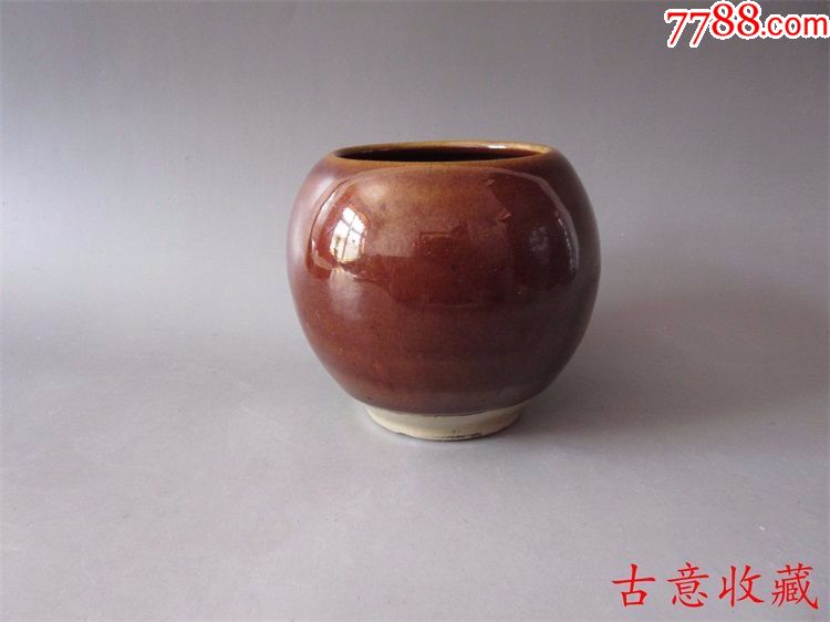 古瓷器酱釉大号火罐拔罐紫金釉陶瓷罐老中医火罐民俗收藏历史记忆
