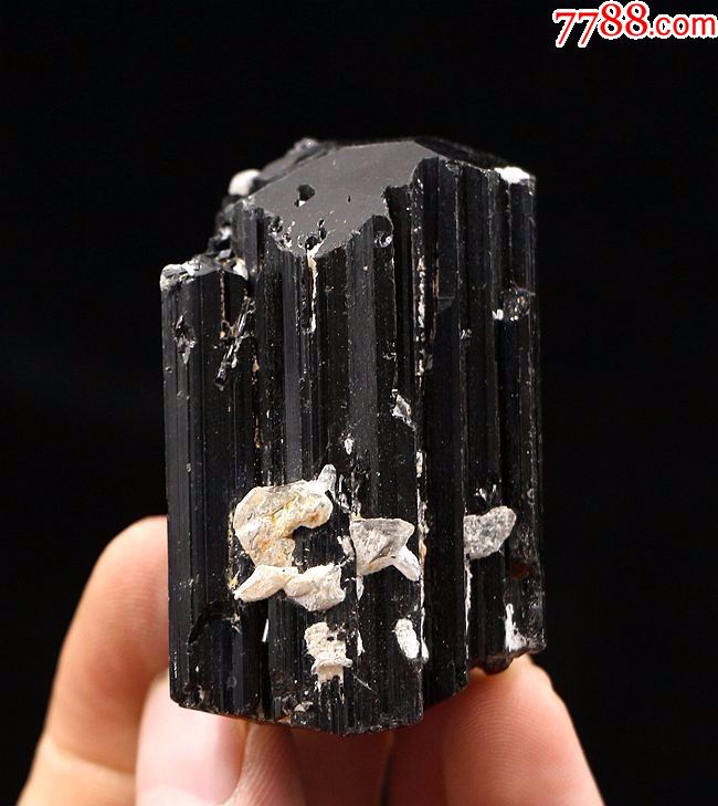 矿物晶体宝石奇石标本黑碧玺电气石原石天然黑碧玺宝石原石08