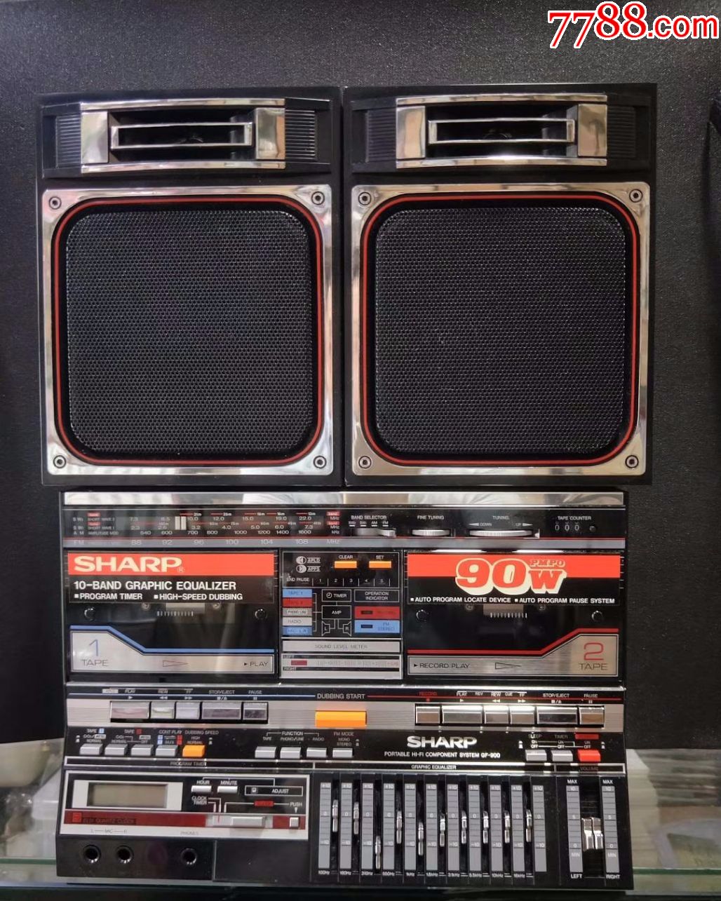 全新80年代厂家库存sharp夏普gf900z双卡立体声收录机