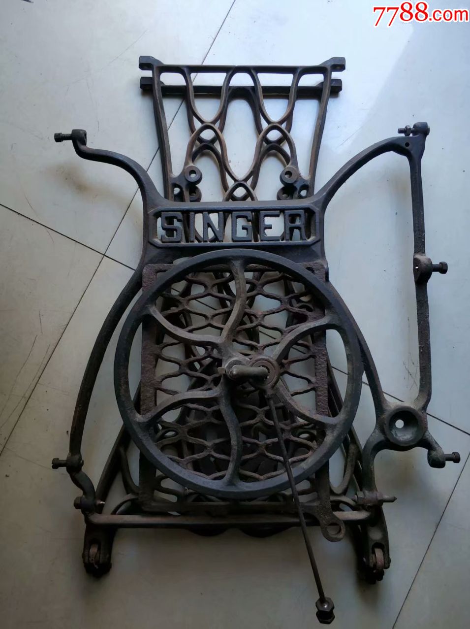 四四铸铁缝纫机头配件￥9809品99民国日本cherry铸铁老式缝纫机架子