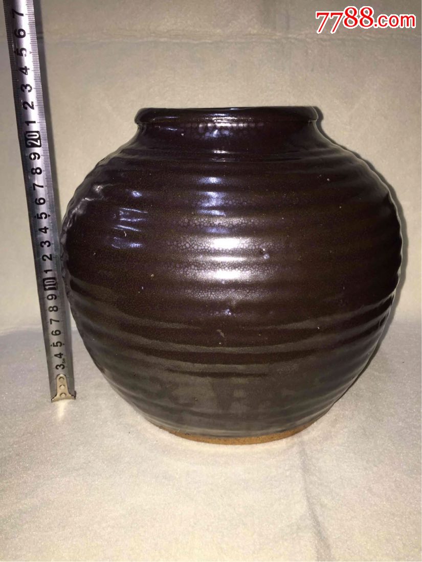 明代怀仁窑油滴罐_酱釉瓷/紫金釉_收藏价格_鉴定交易_7788瓷器网