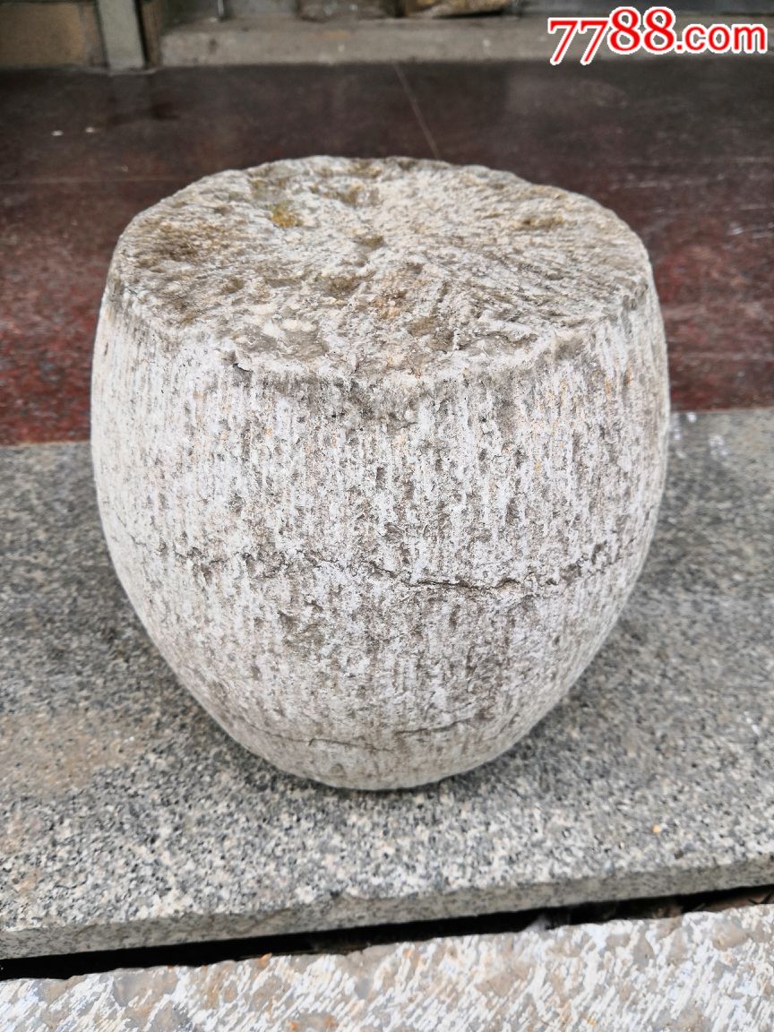 清代白石小石鼓一件