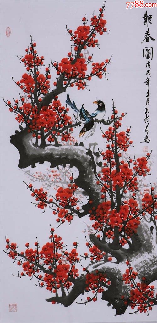 孔庆义·四尺梅花04_花鸟国画原作_第1张_7788字画网