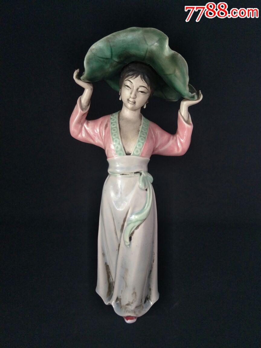 古玩古董老瓷器收来的精美人物瓷摆件古瓷