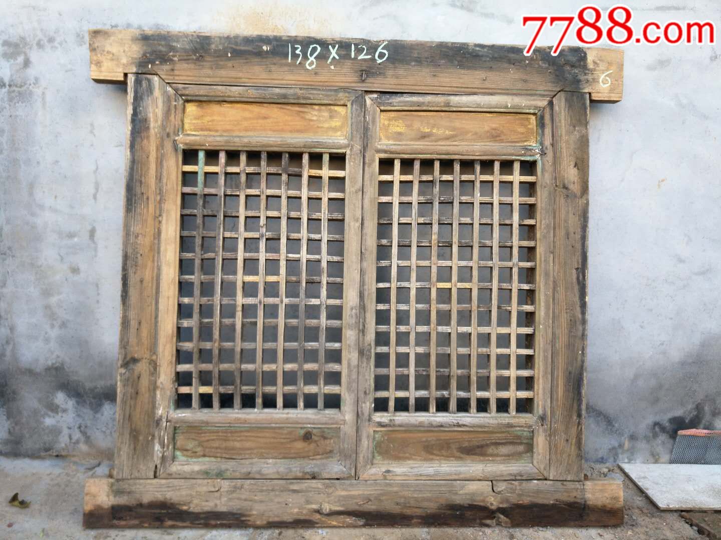 民俗老物件建筑装饰品老花窗老窗户-木门窗-7788旧书网